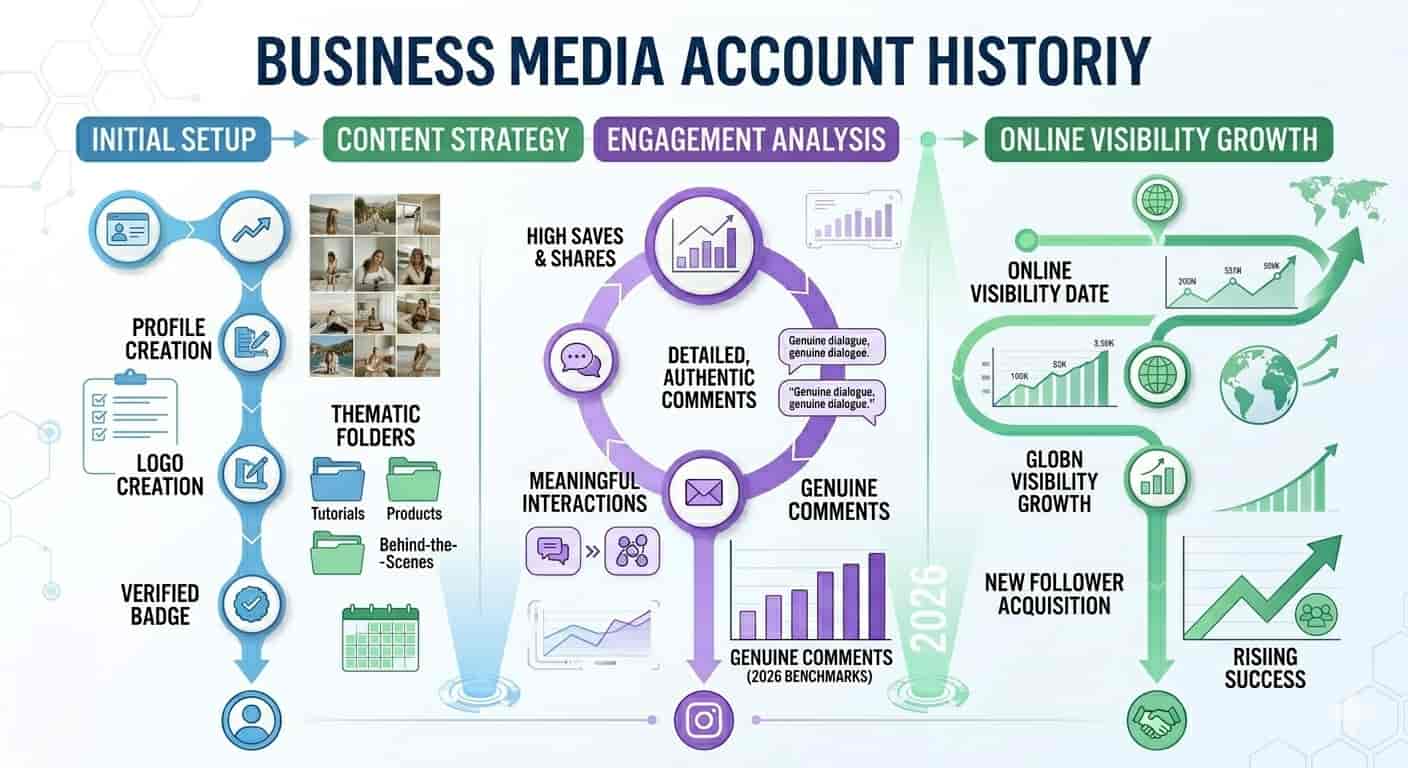 Business social media branding and online visibility illustration