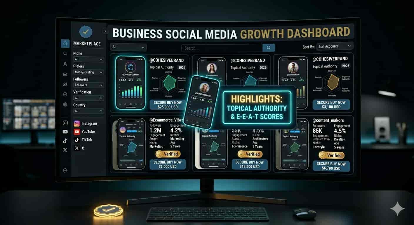 Business social media growth and branding dashboard