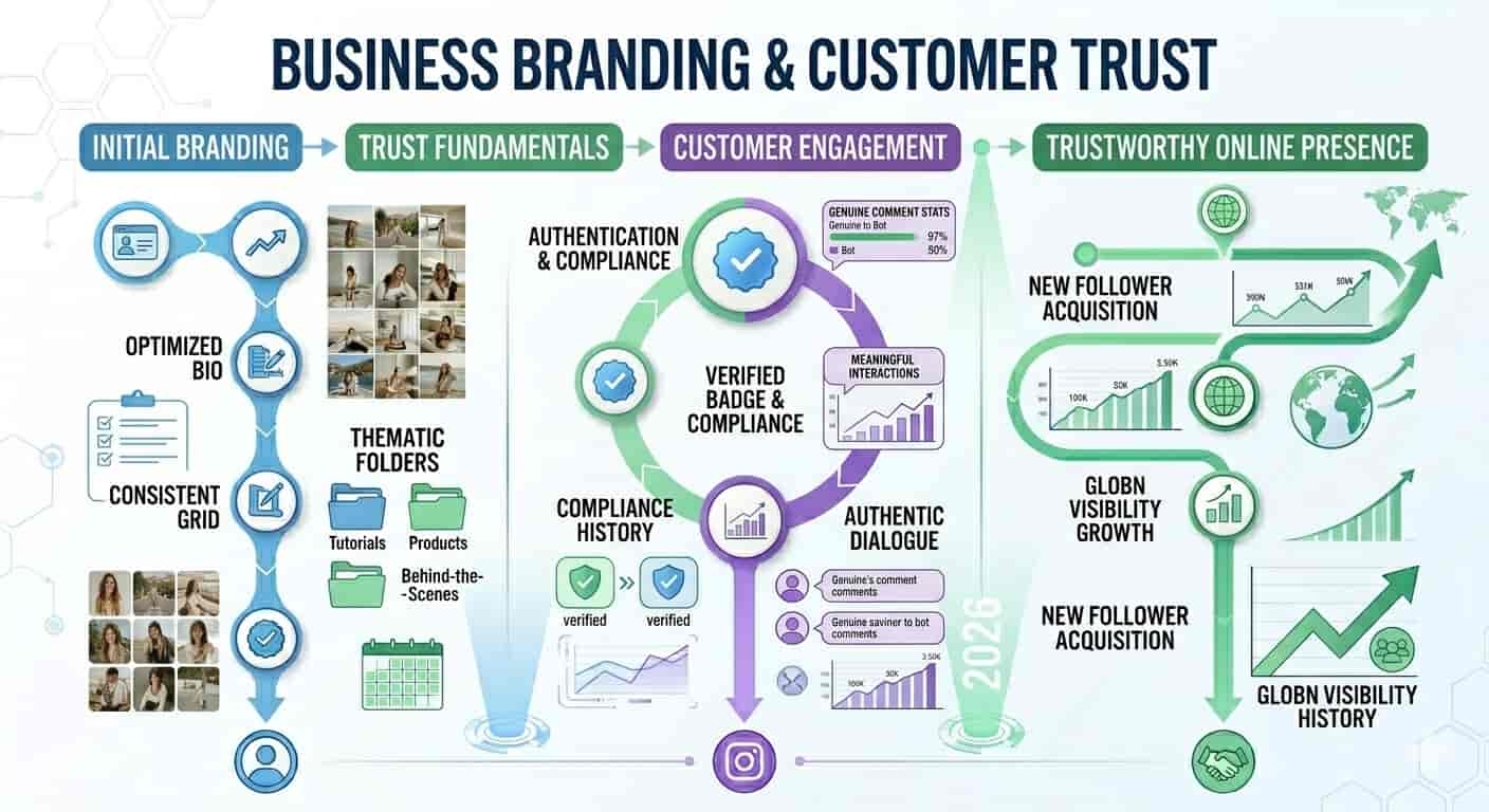 Business branding and customer trust illustration