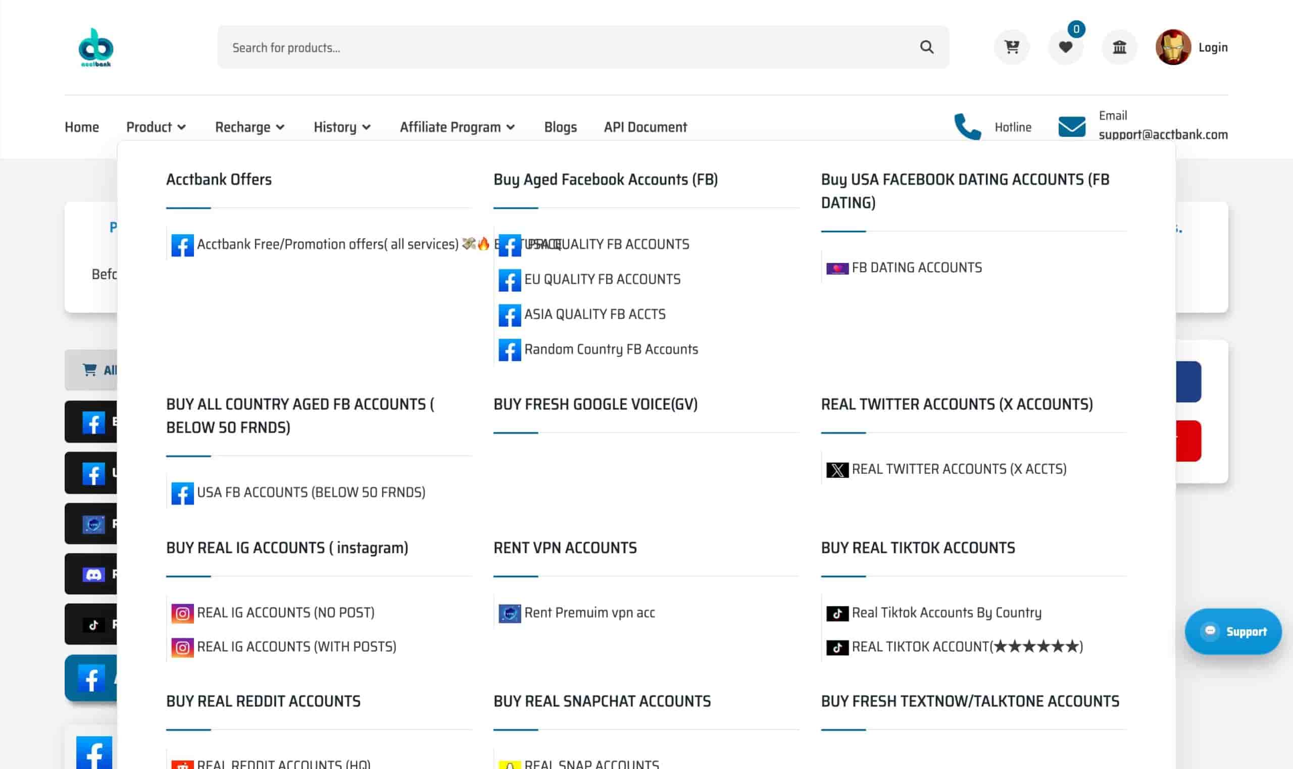 High quality social media accounts marketplace dashboard